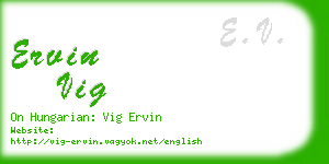 ervin vig business card